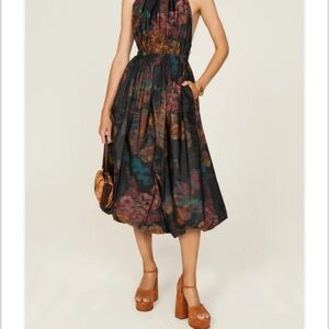 ULLA JOHNSON- Neiman Marcus Black Midi Dress